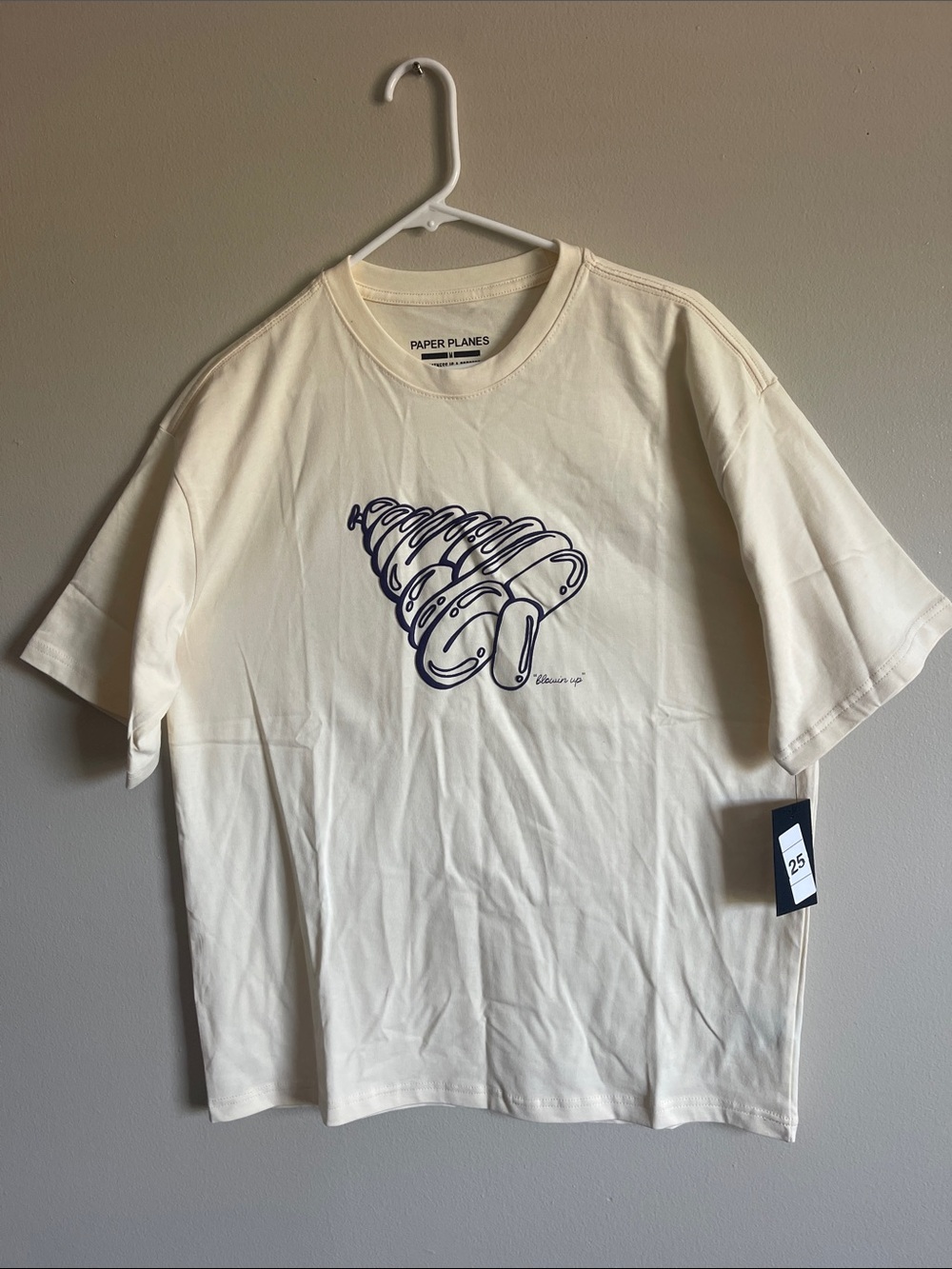 Paper Planes Cream Graphic Short-Sleeve Tee